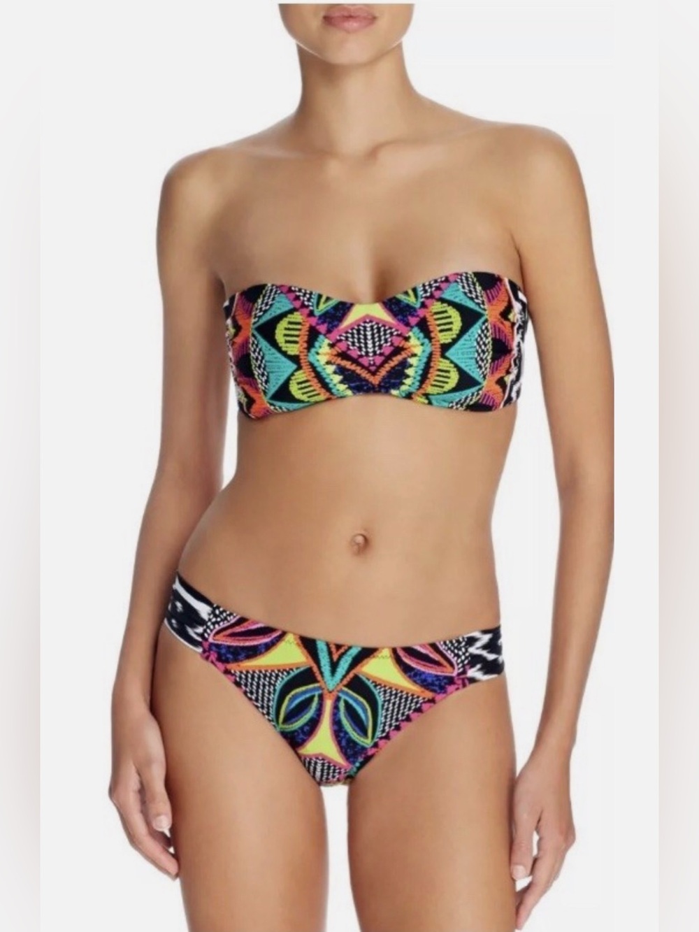 Trina Turk Africana Bandeau & Shirred Hipster Bikini